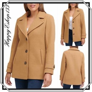 Andrew Marc Women’s Notch Collar 3-Button Peacoat